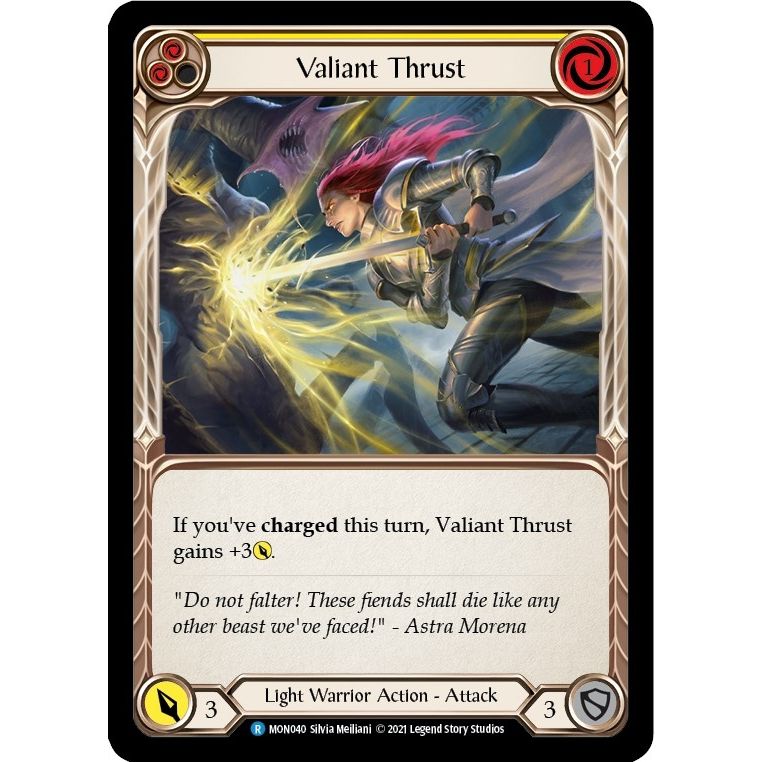 Image for Valiant Thrust (Yellow) (MON040) (MON) - Flesh and Blood TCG