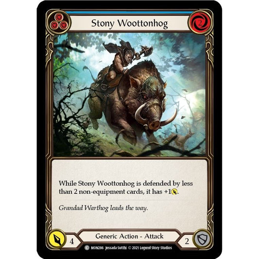 Image for Stony Woottonhog (Blue) (MON286) (MON) - Flesh and Blood TCG