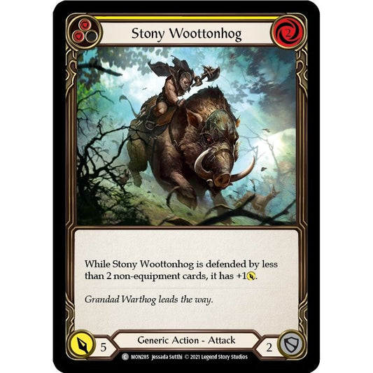 Image for Stony Woottonhog (Yellow) (MON285) (MON) - Flesh and Blood TCG