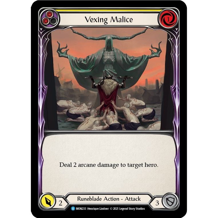 Image for Vexing Malice (Yellow) (MON233) (MON) - Flesh and Blood TCG