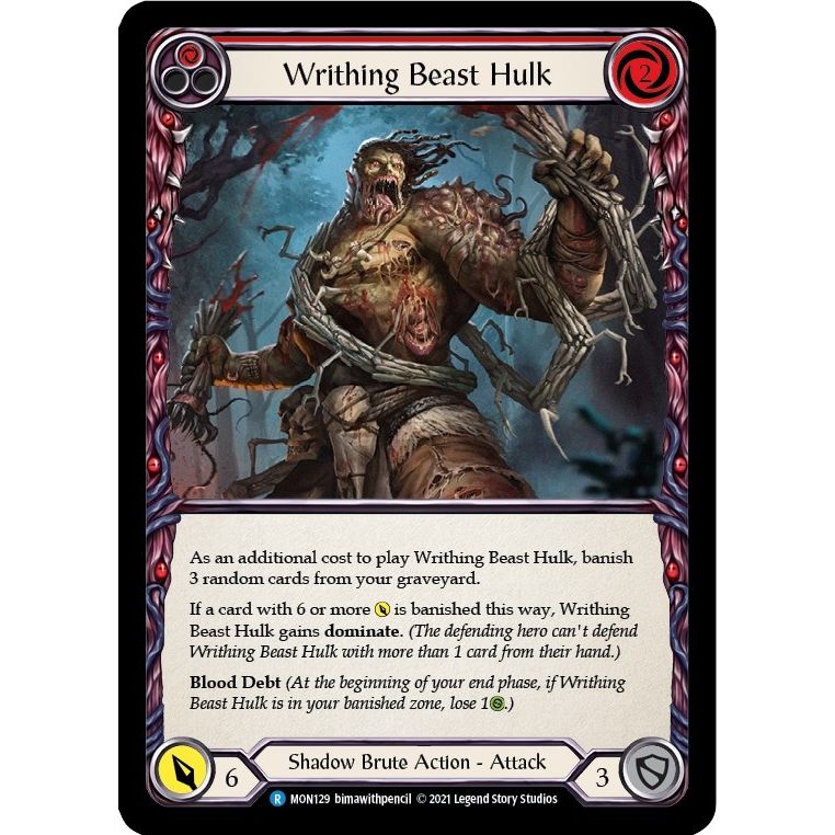Image for Writhing Beast Hulk (Red) (MON129) (MON) - Flesh and Blood TCG