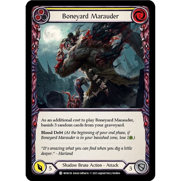 Image for Boneyard Marauder (Yellow) (MON136) (MON) - Flesh and Blood TCG