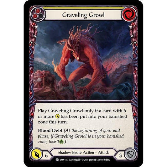 Image for Graveling Growl (Yellow) (MON145) (MON) - Flesh and Blood TCG