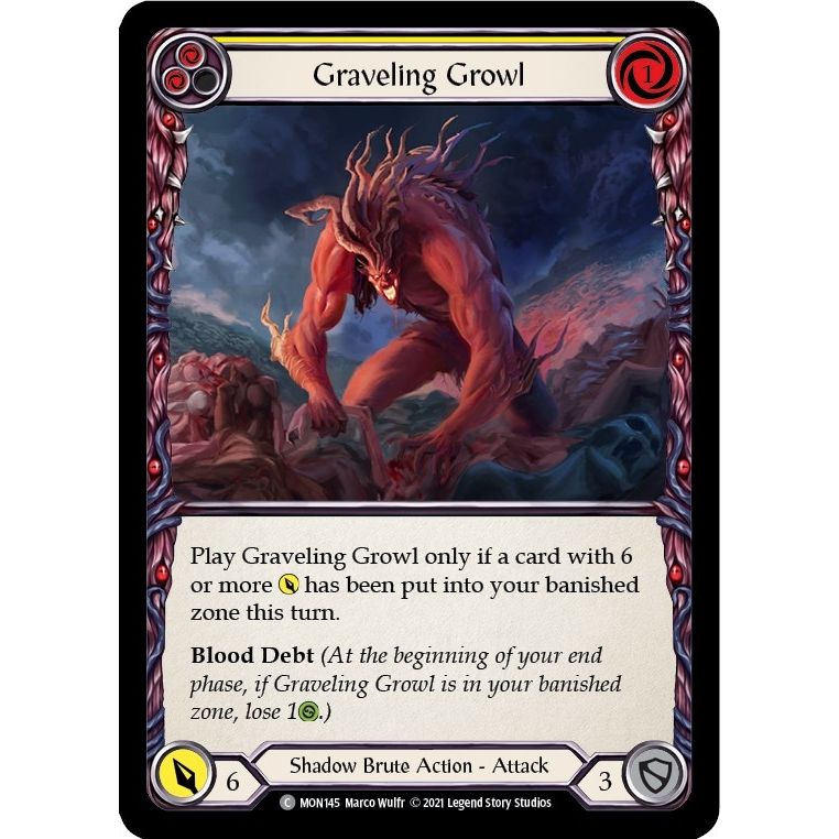 Image for Graveling Growl (Yellow) (MON145) (MON) - Flesh and Blood TCG