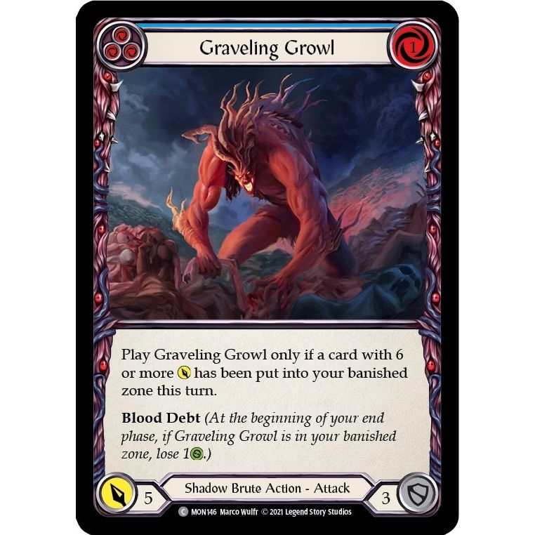 Image for Graveling Growl (Blue) (MON146) (MON) - Flesh and Blood TCG