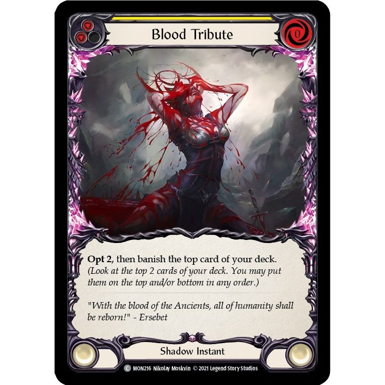 Image for Blood Tribute (Yellow) (MON216) (MON) - Flesh and Blood TCG