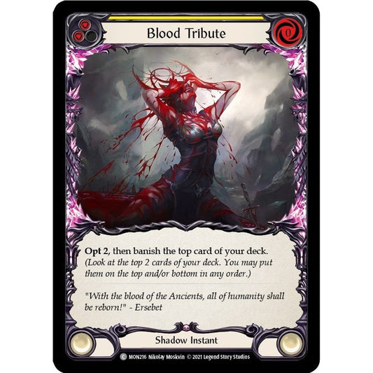 Image for Blood Tribute (Yellow) (MON216) (MON) - Flesh and Blood TCG