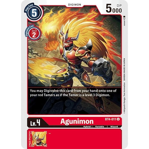 Image for Agunimon (BT4-011 U) (BT04) - Digimon Card Game