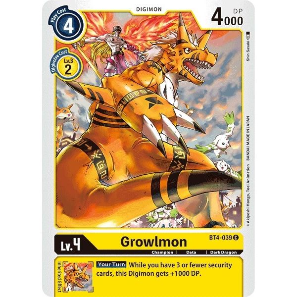 Image for Growlmon (BT4-039 C) (BT04) - Digimon Card Game