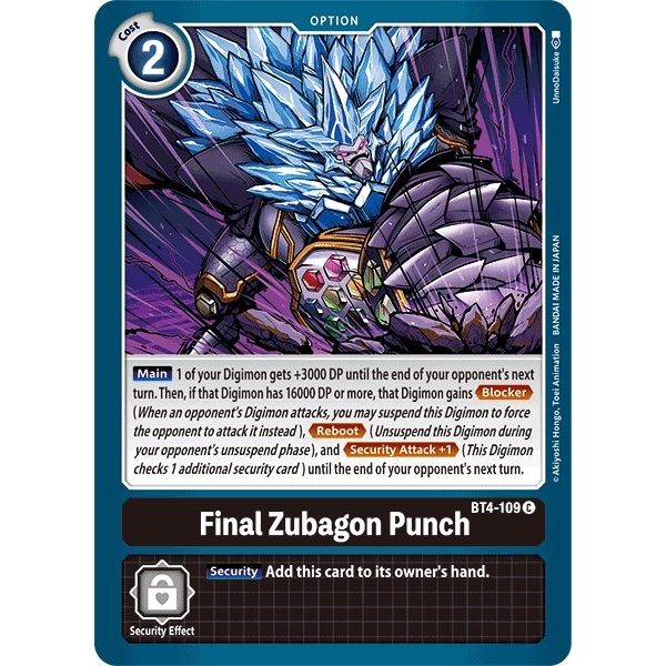 Image for Final Zubagon Punch (BT4-109 C) (BT04) - Digimon Card Game