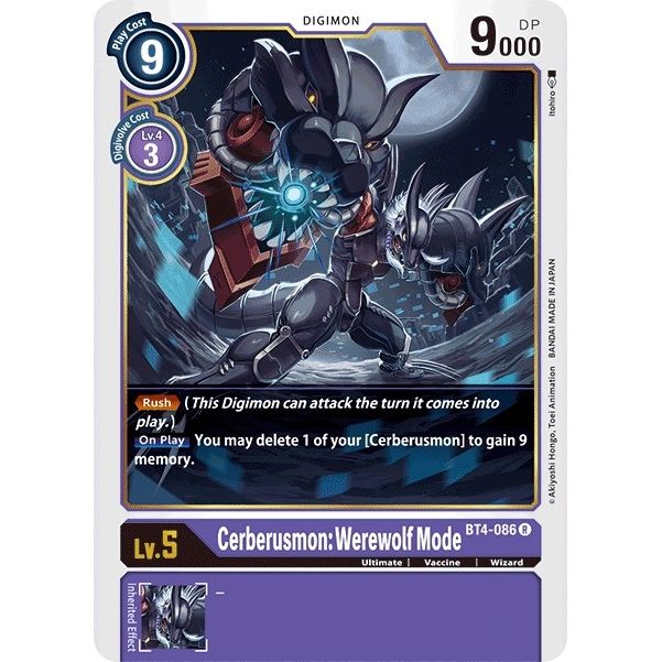 Image for Cerberusmon: Werewolf Mode (BT4-086 R) (BT04) - Digimon Card Game