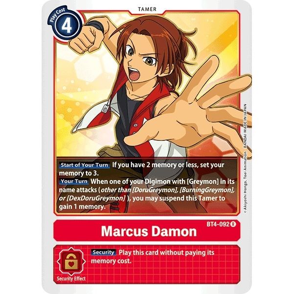 Image for Marcus Damon (BT4-092 R) (BT04) - Digimon Card Game