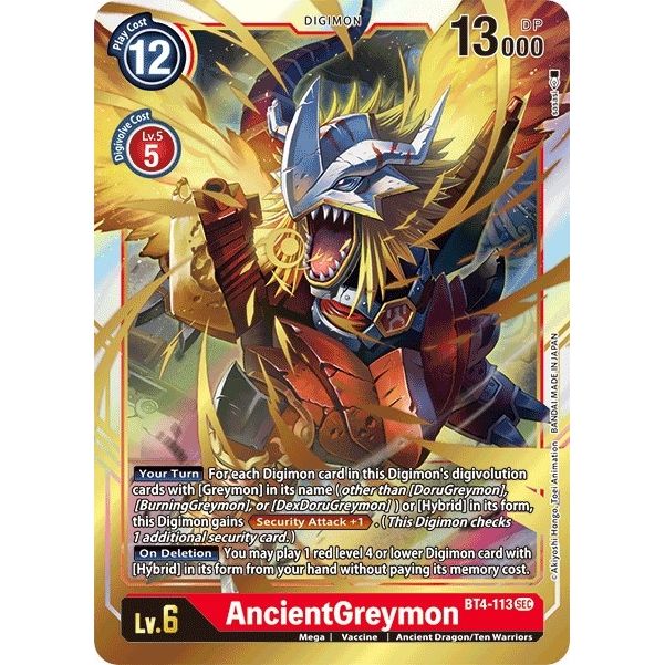 Image for AncientGreymon (BT4-113 SEC) (BT04) - Digimon Card Game