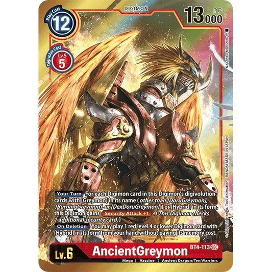 Image for AncientGreymon (Alternate Art) (BT4-113 SEC) (BT04) - Digimon Card Game