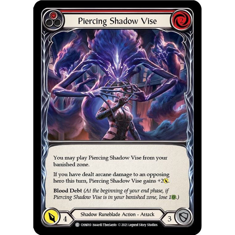 Image for Piercing Shadow Vise (Red) (CHN010) (CHN) - Flesh and Blood TCG