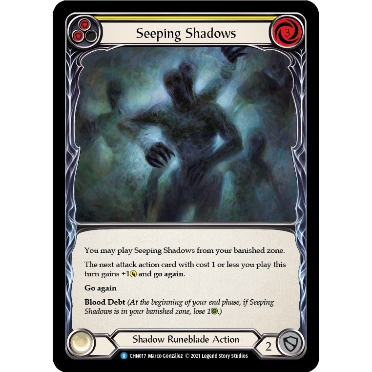 Image for Seeping Shadows (Yellow) (CHN017) (CHN) - Flesh and Blood TCG