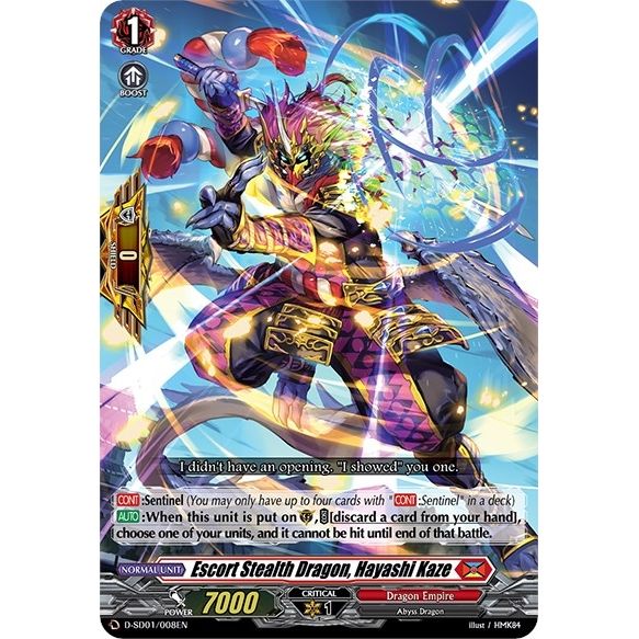 Image for Escort Stealth Dragon, Hayashi Kaze (D-SD01/008EN) (D-SD01) - Cardfight Vanguard