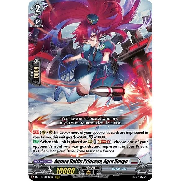 Image for Aurora Battle Princess, Agra Rouge (D-BT01/006EN) (D-BT01) - Cardfight Vanguard