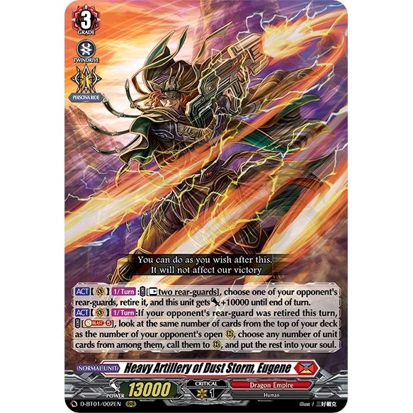 Image for Heavy Artillery of Dust Storm, Eugene (D-BT01/002EN) (D-BT01) - Cardfight Vanguard