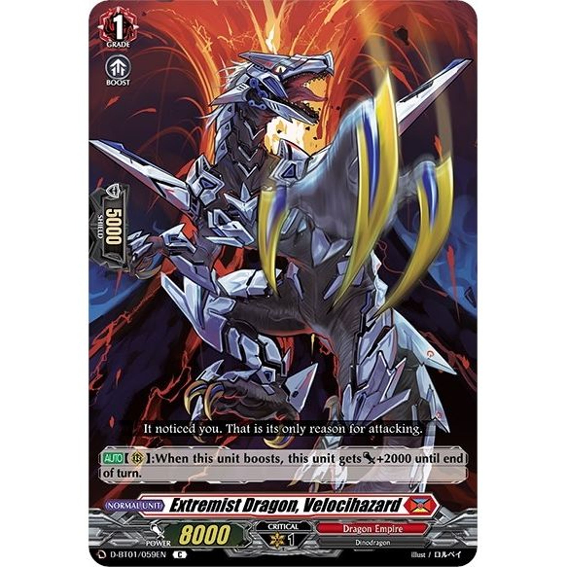 Image for Extremist Dragon, Velocihazard (D-BT01/059EN) (D-BT01) - Cardfight Vanguard