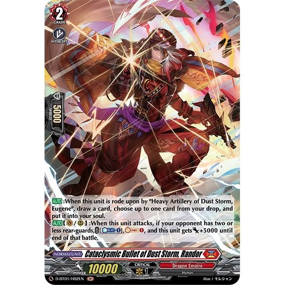 Image for Cataclysmic Bullet of Dust Storm, Randor (Holo) (D-BT01/H02EN) (D-BT01) - Cardfight Vanguard