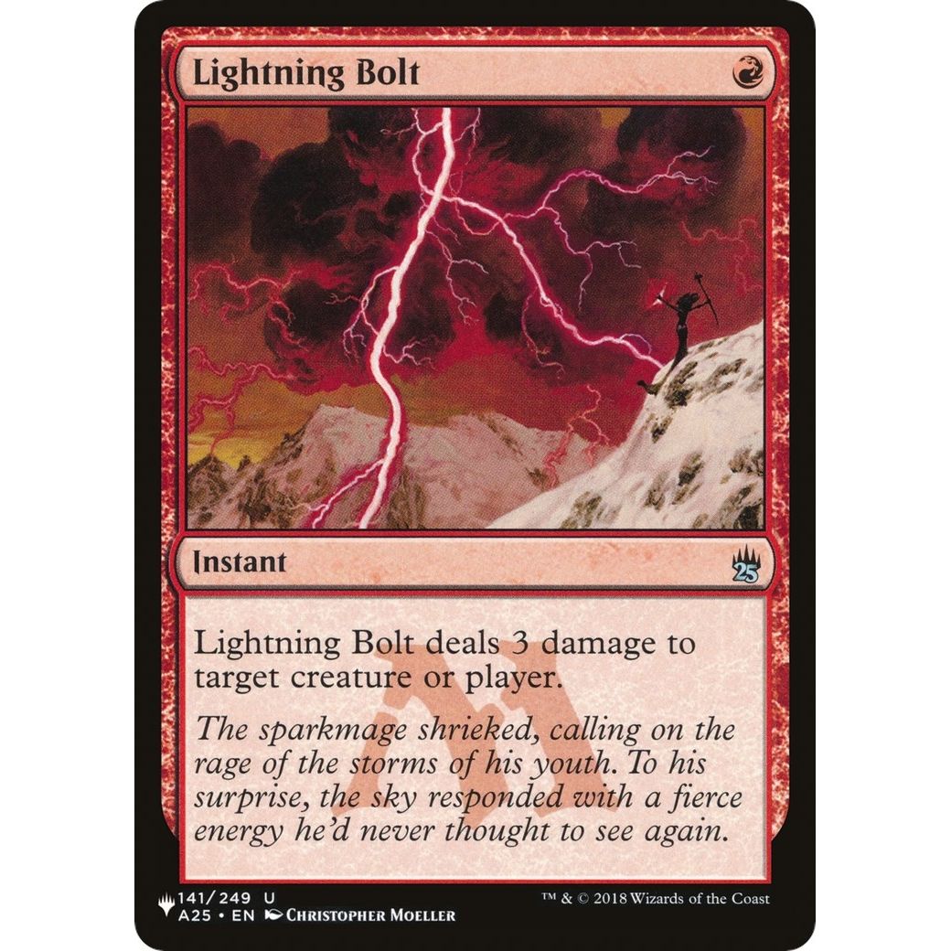 Image for Lightning Bolt (A25) (141/249) (LIST) - Magic: The Gathering
