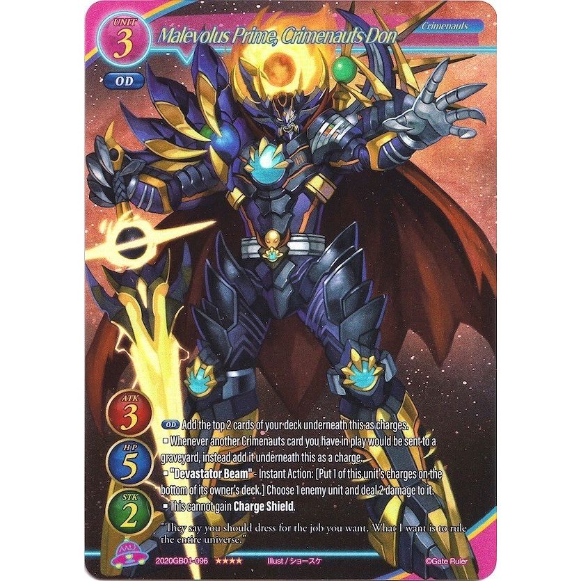 Image for Malevolus Prime, Crimenauts Don (Full Art) (2020GB01-096) (GB01) - Gate Ruler