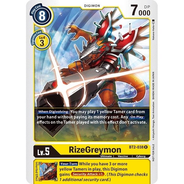 Image for RizeGreymon - BT2-038 (Official Tournament Pack Vol.2) (BT2-038 R) (BT01-03A) - Digimon Card Game