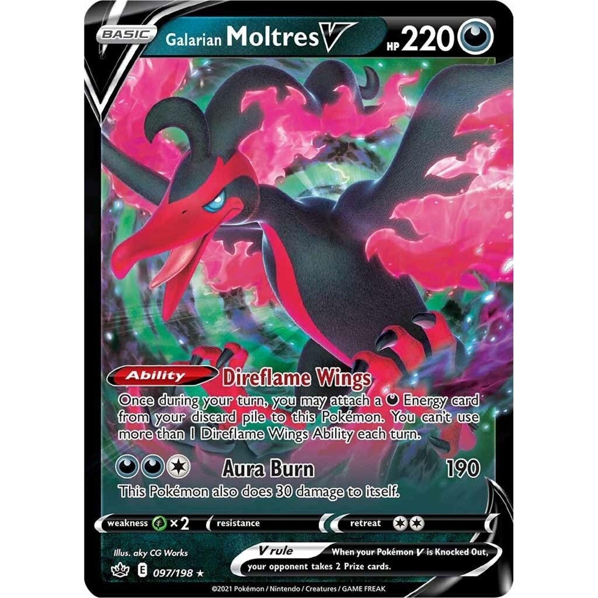 Image for Galarian Moltres V (097/198) (SWSH06) - Pokemon