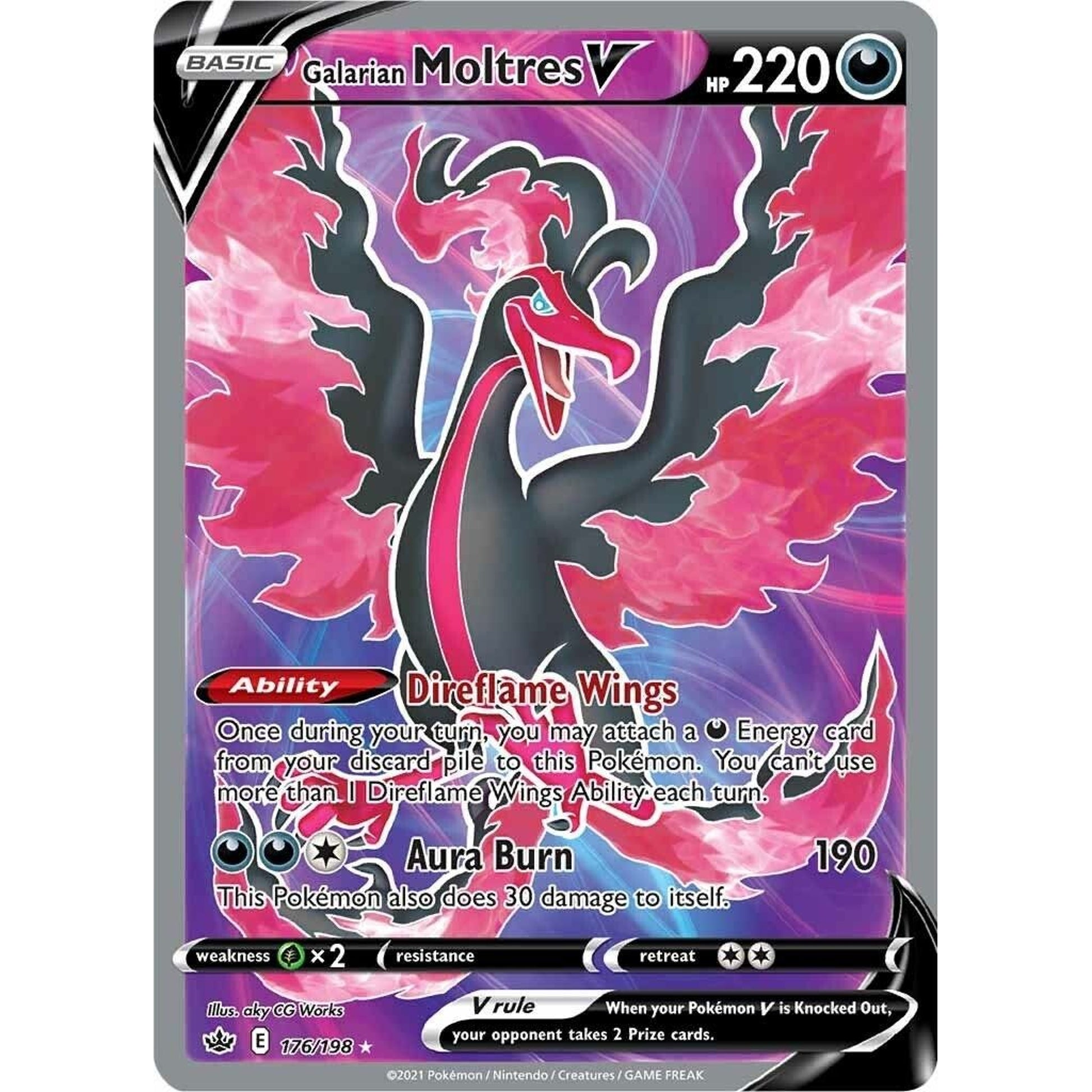 Image for Galarian Moltres V (Full Art) (176/198) (SWSH06) - Pokemon