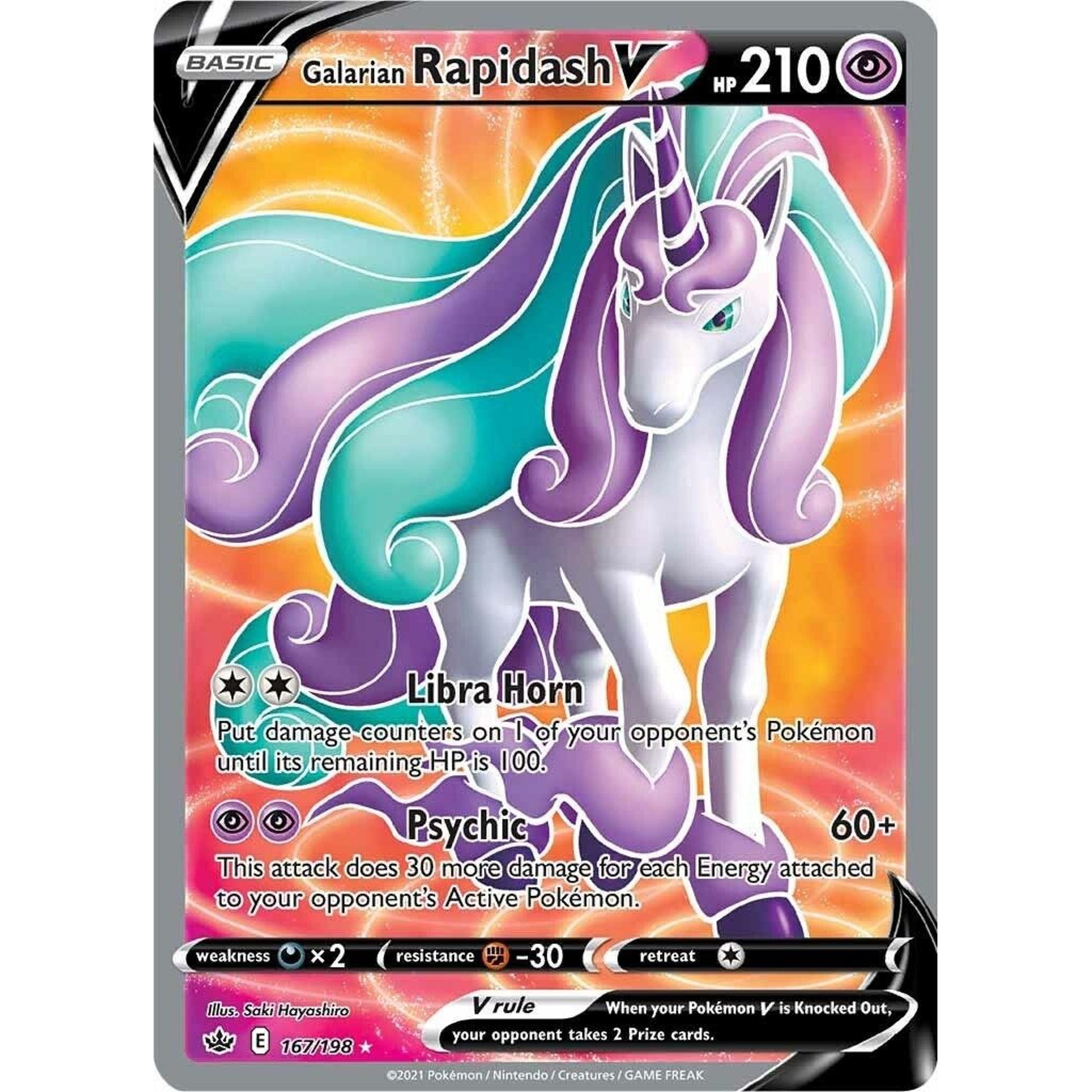 Image for Galarian Rapidash V (Full Art) (167/198) (SWSH06) - Pokemon