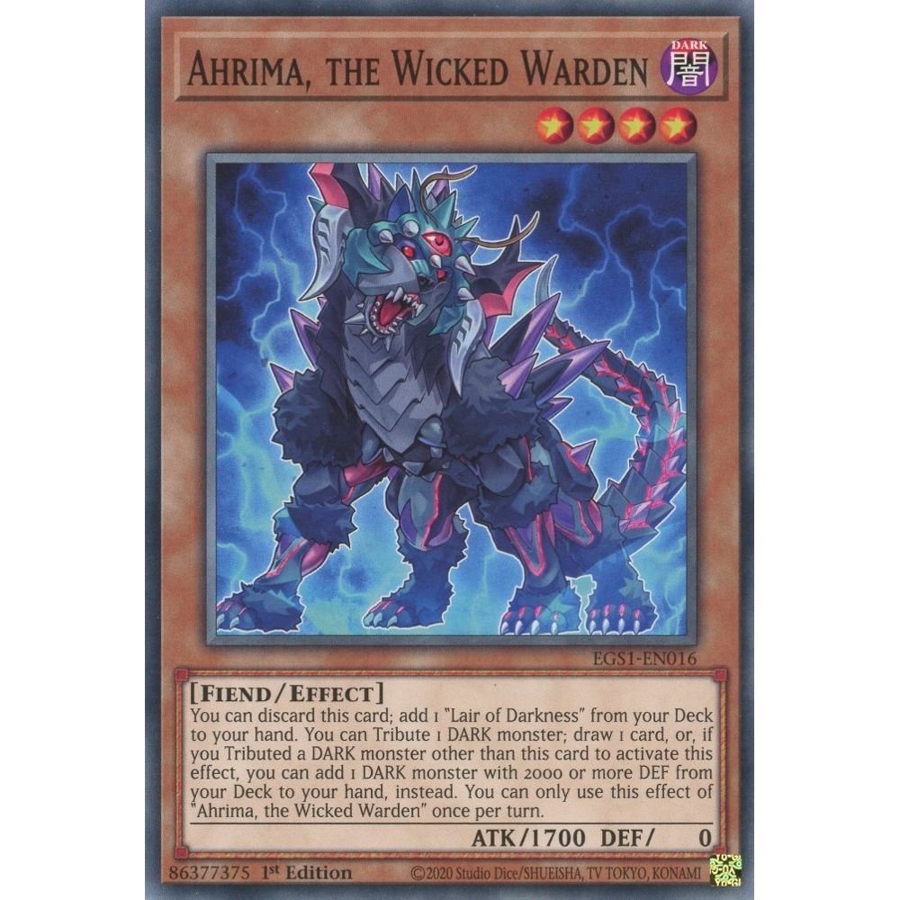 Image for Ahrima, the Wicked Warden (EGS1-EN016) (EGS1) - YuGiOh