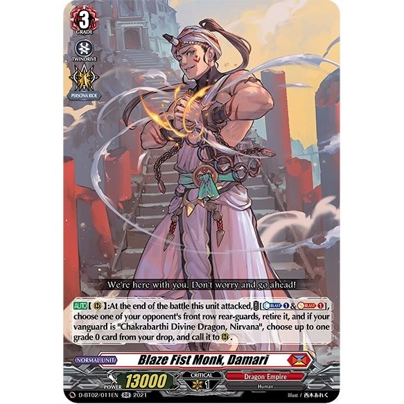 Image for Blaze Fist Monk, Damari (D-BT02/011EN) (D-BT02) - Cardfight Vanguard