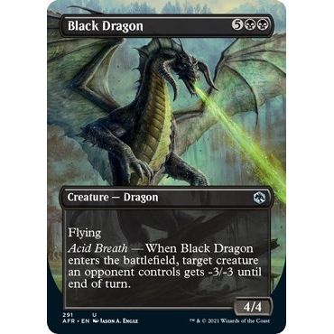 Image for Black Dragon (Borderless) (291) (AFR) - Magic: The Gathering