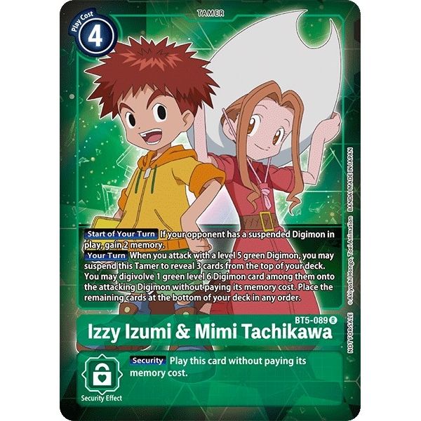 Image for Izzy Izumi & Mimi Tachikawa (Box Topper) (BT5-089 R) (BT05) - Digimon Card Game