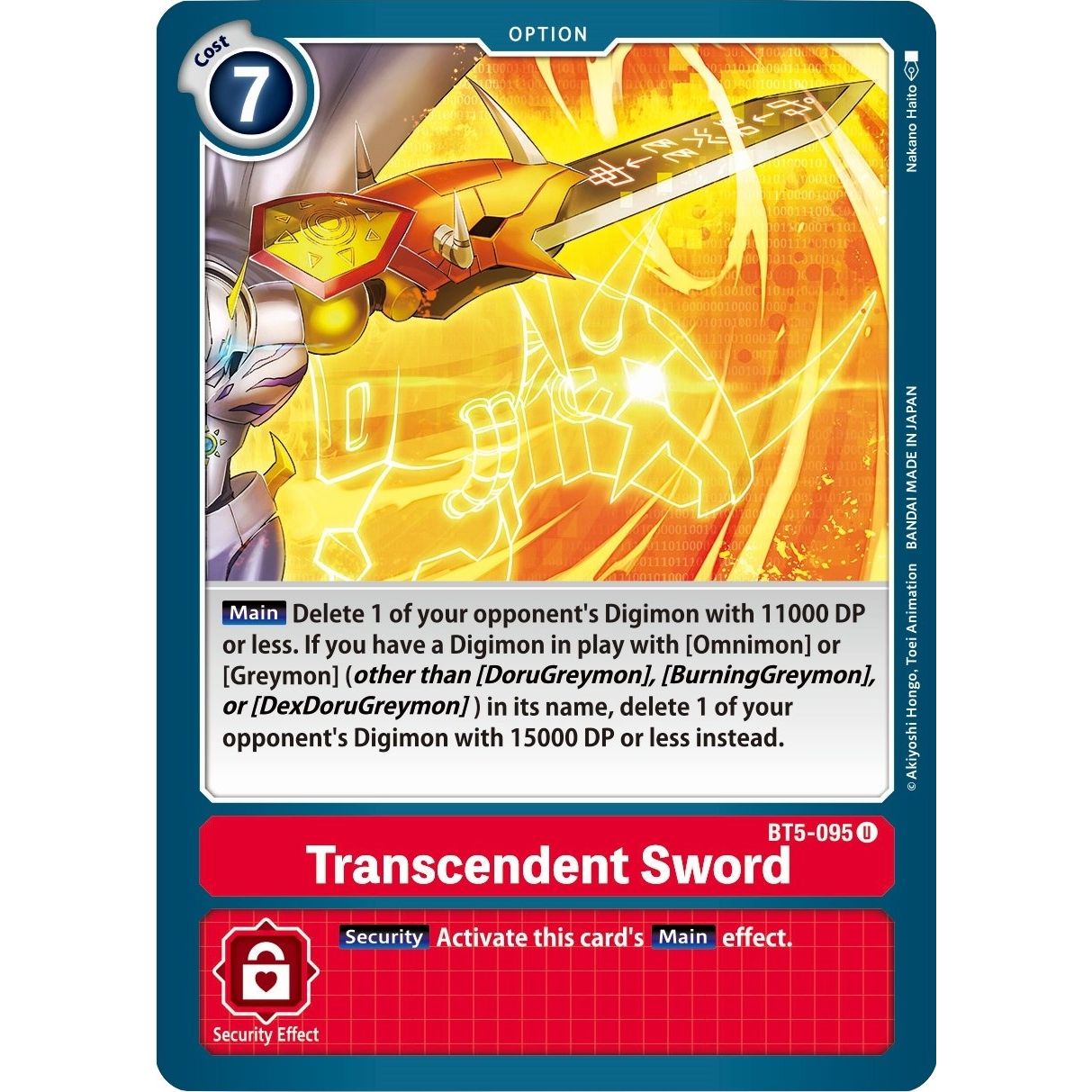 Image for Transcendent Sword (BT5-095 U) (BT05) - Digimon Card Game