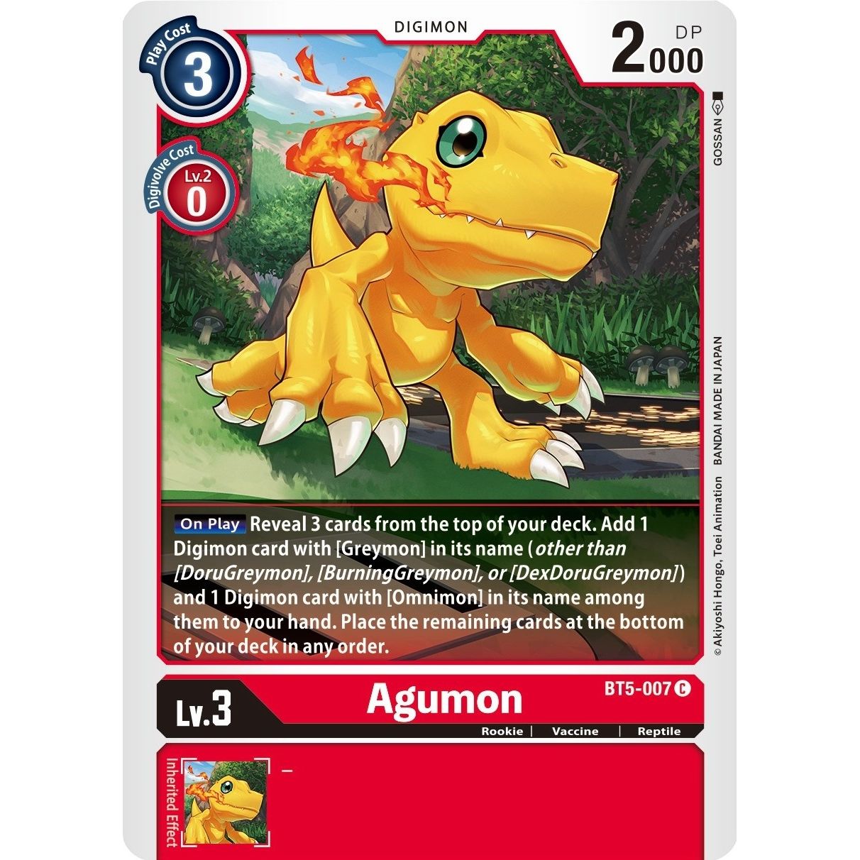 Image for Agumon (BT5-007 C) (BT05) - Digimon Card Game