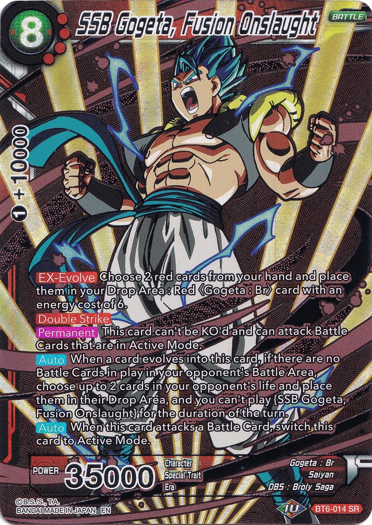 Image for SSB Gogeta, Fusion Onslaught (BT6-014) (CSV1) - Dragon Ball Super: Masters