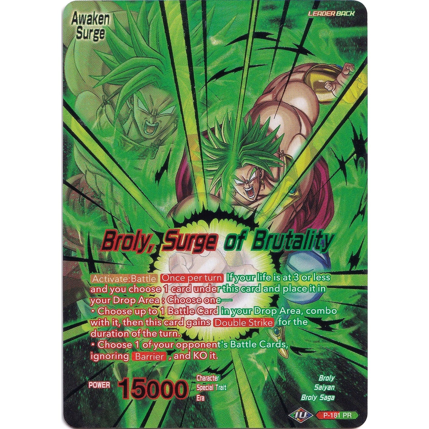 Image for Broly // Broly, Surge of Brutality (P-181) (CSV1) - Dragon Ball Super: Masters
