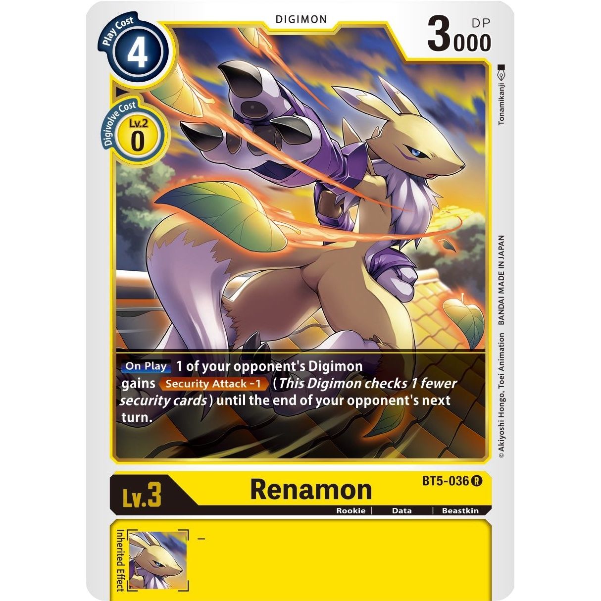 Image for Renamon (BT5-036 R) (BT05) - Digimon Card Game