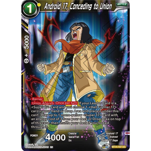 Image for Android 17, Conceding to Union (BT14-107) (DBS-B14) - Dragon Ball Super: Masters