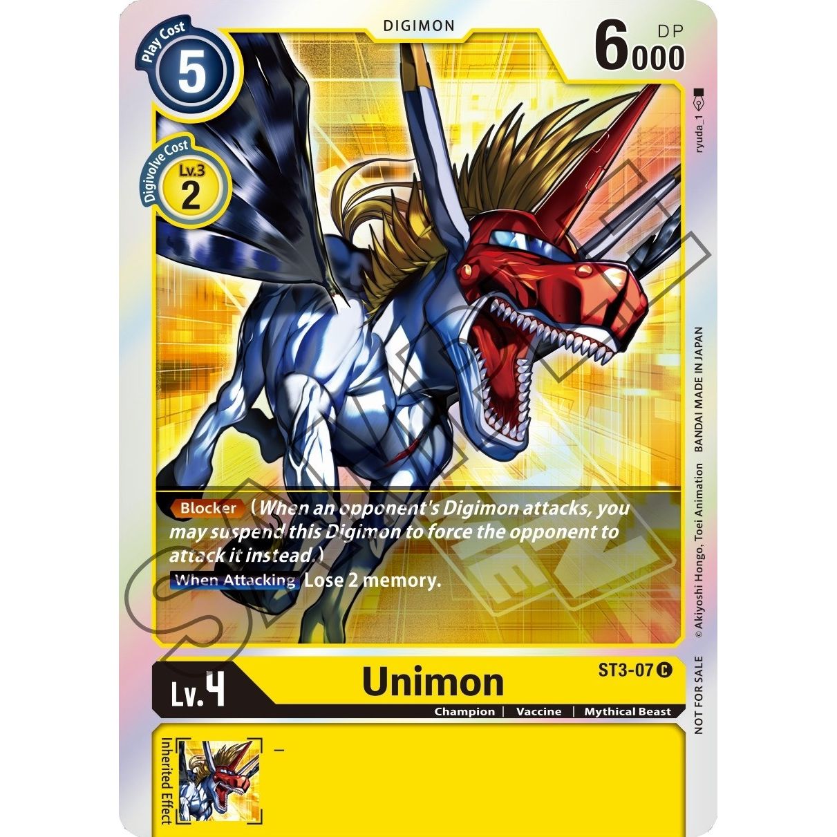Image for Unimon - ST3-07 (Event Pack 1) (ST3-07 C) (ST-3) - Digimon Card Game