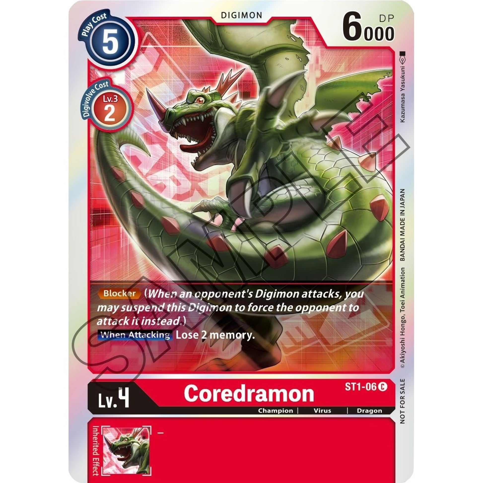 Image for Coredramon - ST1-06 (Event Pack 1) (ST1-06 C) (ST-1) - Digimon Card Game