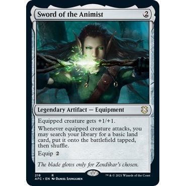 Image for Sword of the Animist (218) (AFC) - Magic: The Gathering