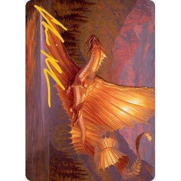 Image for Adult Gold Dragon Art Card (Gold-Stamped Signature) (58) (ASAFR) - Magic: The Gathering