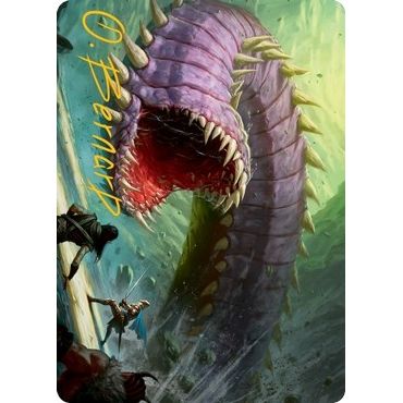 Image for Purple Worm Art Card (Gold-Stamped Signature) (3) (ASAFR) - Magic: The Gathering