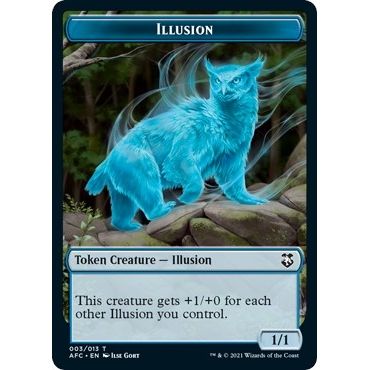 Image for Illusion // Zombie Double-Sided Token (3 // 9) (AFC) - Magic: The Gathering