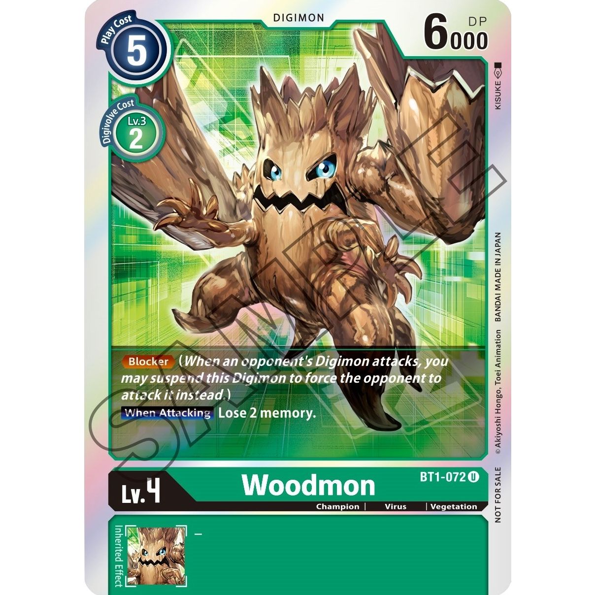 Image for Woodmon - BT1-072 (Event Pack 1) (BT1-072 U) (BT01-03A) - Digimon Card Game