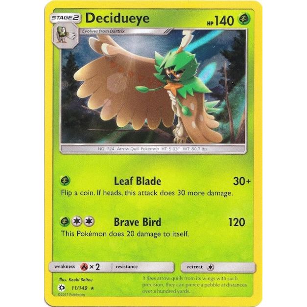 Image for Decidueye - 11/149 (Water Web Holo) (011/149) (MCAP) - Pokemon