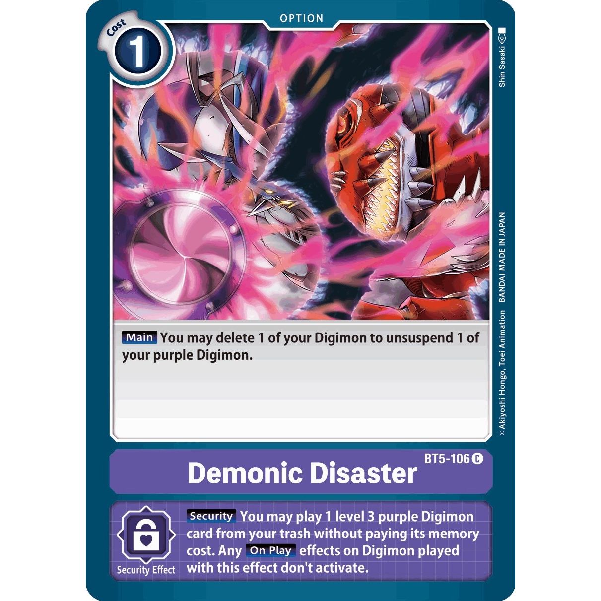 Image for Demonic Disaster (BT5-106 C) (BT05) - Digimon Card Game